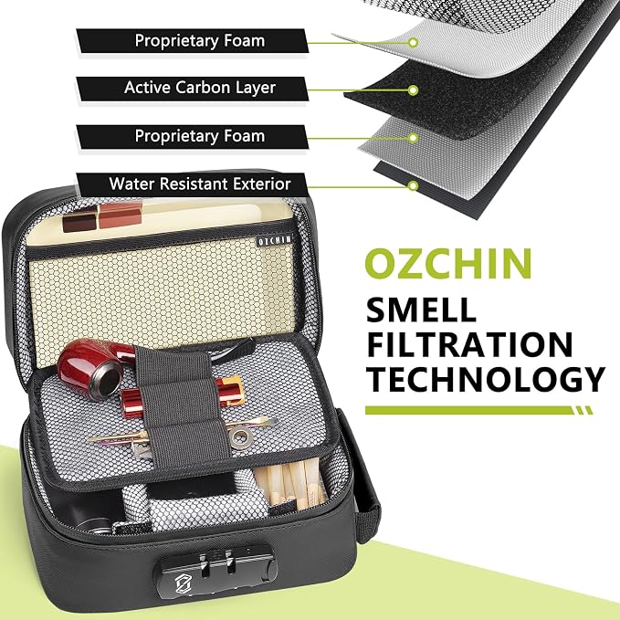 OZCHIN Smell Proof Bag with Combination Lock File Organizer Case Container Medicine Odorless Storage Lock Box Great Gift for Friend