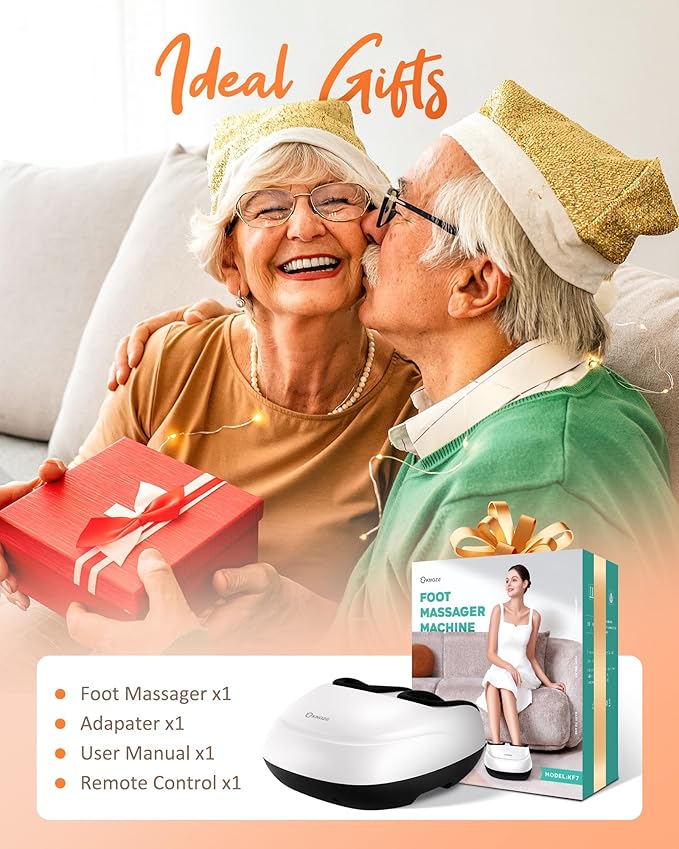 Shiatsu Foot Massager Machine with Heat & Remote, 2026 Upgraded Deep Kneading Feet Massager for Plantar Fasciitis & Neuropathy, 3 Heat Levels, Multi-Mode Massage, Auto-Off Timers, Gifts for Women Men