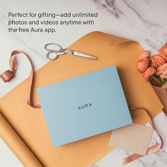 Aura 12" HD WiFi Digital Picture Frame β Free Unlimited Cloud Storage β Send Photos from Phone β No Subscription β Auto On/Off β Gift for Parents & Grandparents (Black Mat, 12")