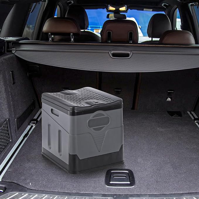 Portable Camping Toilet, Foldable Toilet for Adults, Porta Potty with Thick Black Garbage Bag for Outdoor Emergency, Waterproof Luggable Loo, Hiking, Car, Travel (Black and Grey)