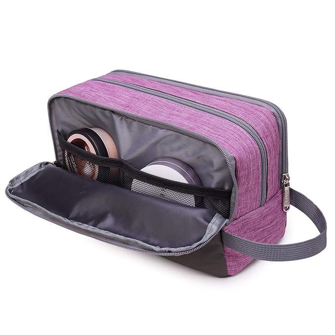 WANDF Travel Toiletry Bag for Men, Small Dopp Kit for Toiletries | Water-Resistant Fabric, Travel Bag for Toiletries, Compact Storage, Shaving Accessories, Weekend Trips
