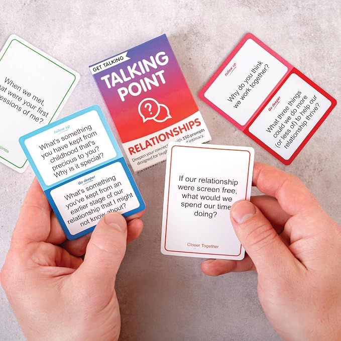GET Talking: Relationships - Conversation Cards for Couples, 150 Expert-Written Questions on 50 Cards - Couples Card Game for Date Night, Travel & Anniversaries - Put Away Your Phones