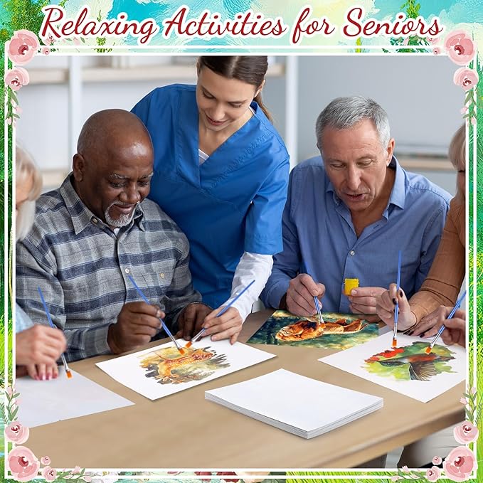 24 Pcs Dementia Products for Elderly Alzheimers Activities for Adults Seniors Reusable Water Painting Supplies with 1 Painting Brush Water Doodle Coloring Drawing Gifts Set(Farm Animals)