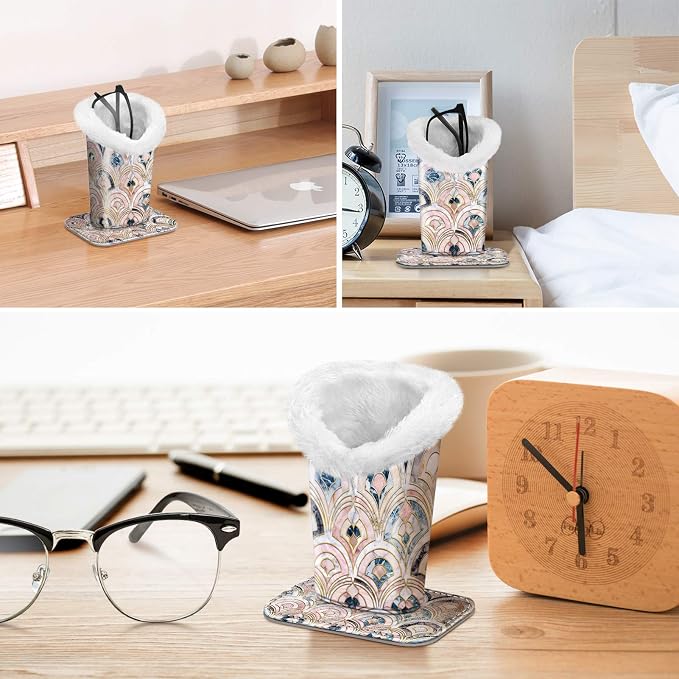 FINTIE Plush Lined Eyeglasses Holder, Glasses Stand Case, Anti-scratch Glasses Storage Organizer for Desk, Nightstand, Office