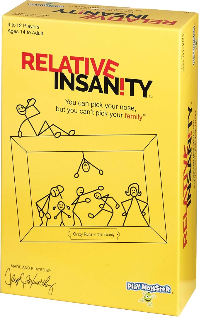 Relative Insanity, Card Games - Adult Card Games - Laugh Till You Drop Card Games for Adults, Travel Games, Fun, Designed by Comedian Jeff Foxworthy, Multi-Player, Ages 14+