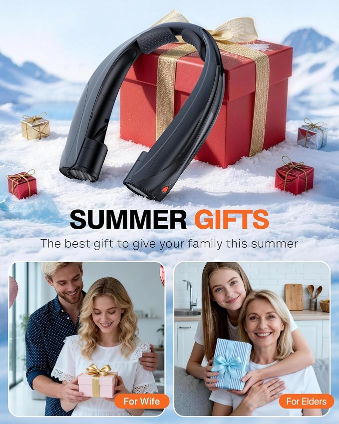 Portable Neck Fan, 6000mAh Personal Fan, 360° Cooling Rechargeable Wearable Fan, 6 Speeds Adjustable Hands-Free Fans for Travel, Outdoor, Office, Ideal Summer Gifts