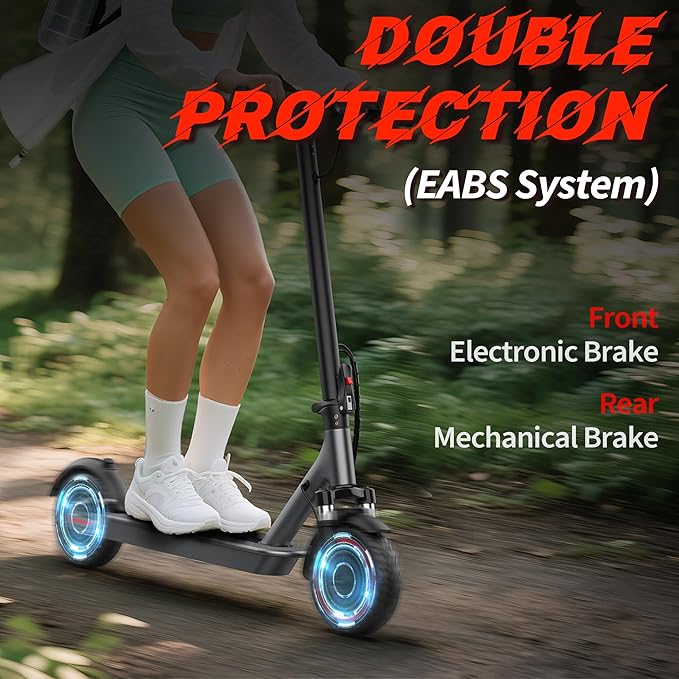 Electric Scooter, 10"/8.5" Solid Tire, 500W/350W Powerful Motor & 19/22 MPH Top Speed, 28/25/22/16 Miles Long Range, Folding E Scooter with Dual Braking for Teens and Adults