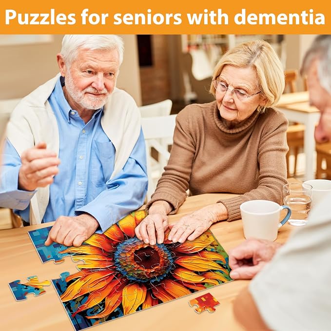6 Packs Large Piece Puzzle for Seniors- 36 Pieces Dementia Puzzles for Elderly Adults, Alzheimer’s Puzzles Memory Cognitive Games Easy Jigsaw Puzzles for Elderly Seniors with 6 Storage Bags