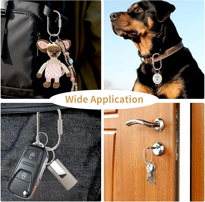 Muitcdo Brass Key Rings Bulk, Key Chain Organizer Holder for Men Women with Secure Screw Locking