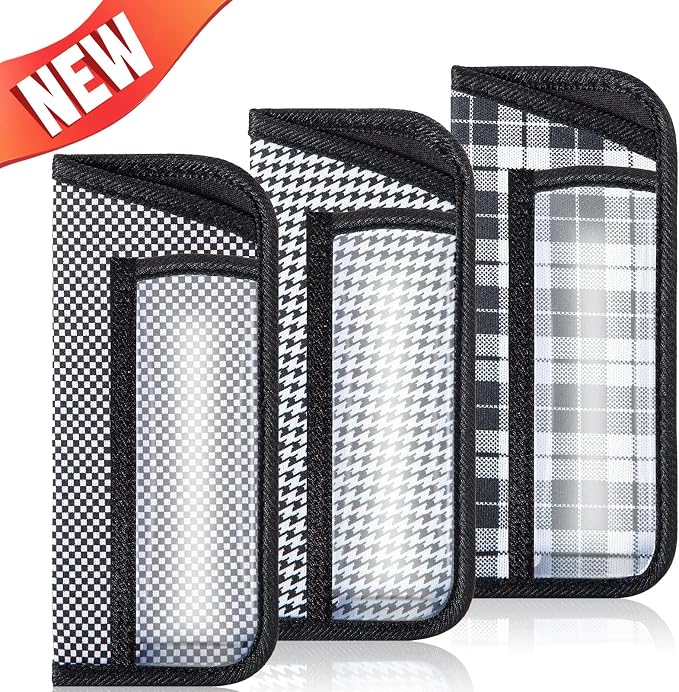 TRIUMPH VISION 3 Pack Reading Glasses Pouch Soft Case Eyeglass Sleeve Slim | Alternative to Bulky Case in bag, Lightweight Lined Padded Protect Optical lens Slip in, Cute Pattern Portable for Daily Use