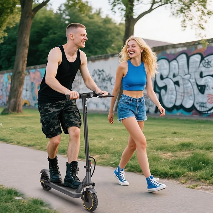 Electric Scooter, 10"/8.5" Solid Tire, 500W/350W Powerful Motor & 19/22 MPH Top Speed, 28/25/22/16 Miles Long Range, Folding E Scooter with Dual Braking for Teens and Adults