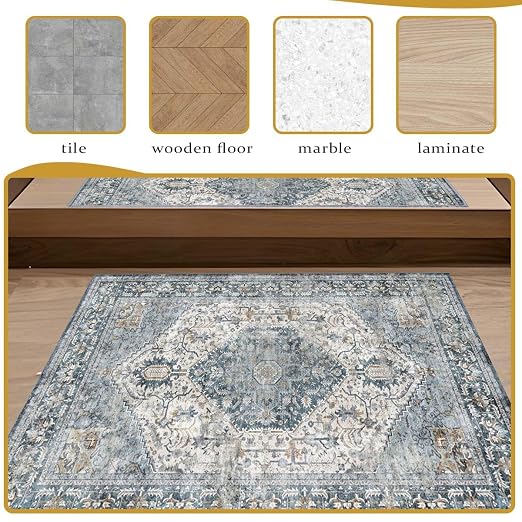 8”x 30” Carpet Stair, Anti-Slip Carpet Treads for Wooden Steps, Self-Adhesive Decorative Stair Runners, Slip-Resistant Treads for Indoor Wooden Staircases (1, Blue, 30X30 inch)