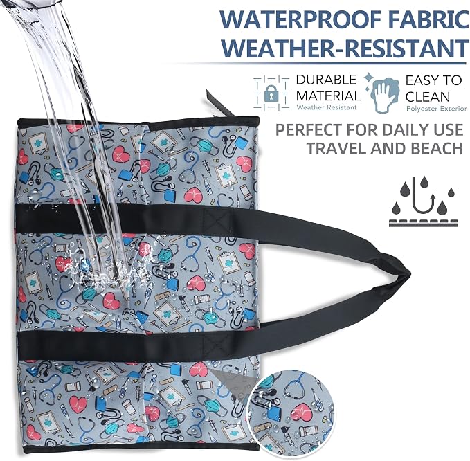ABAMERICA Nurse Bags for Work Nursing Bag Multiple Pockets Waterproof Organizing Zip Top Clinical Bag for Nursing Students