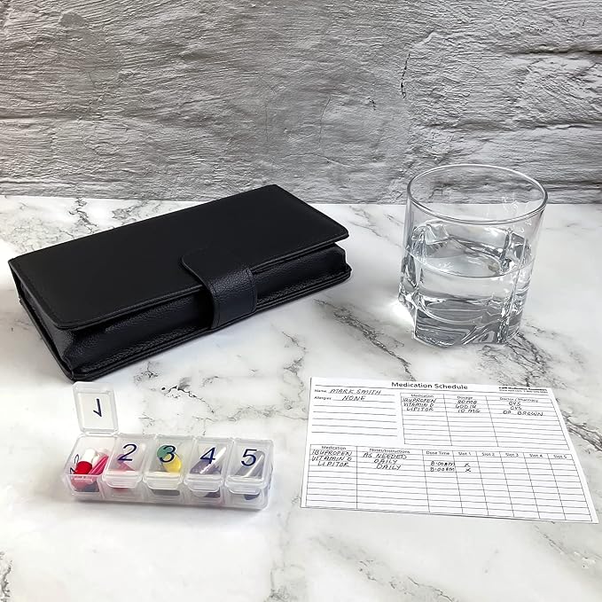 e-Pill 5 Times a Day x 7 Day Compact Weekly Pill Organizer, Vitamin and Medicine Pill Box - with Discreet Case