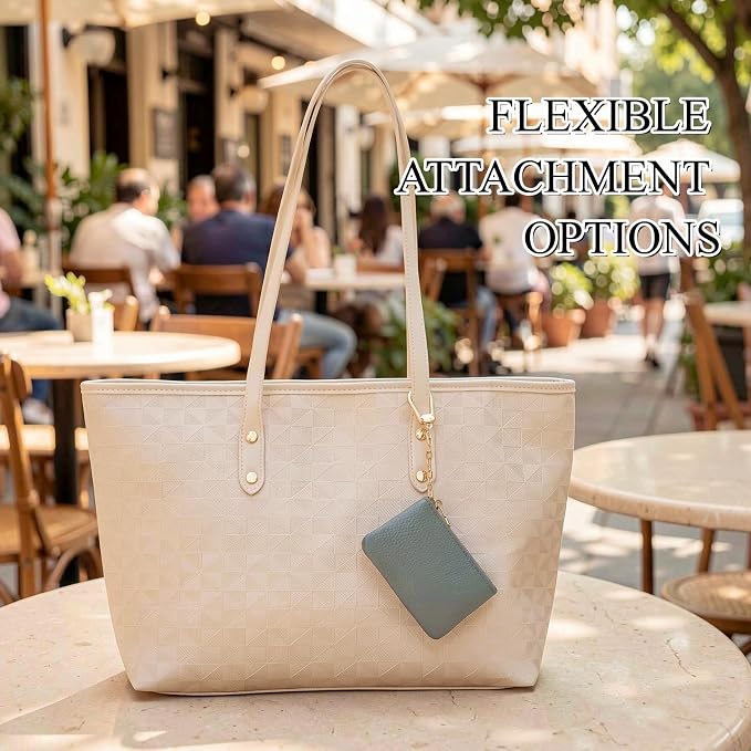Full Grain Leather Coin Purse with Key Chain - Small Change Purse Keychain Card Holder Keychain Pouch Small Keychain Wallet for Women and Men (Powder Blue)