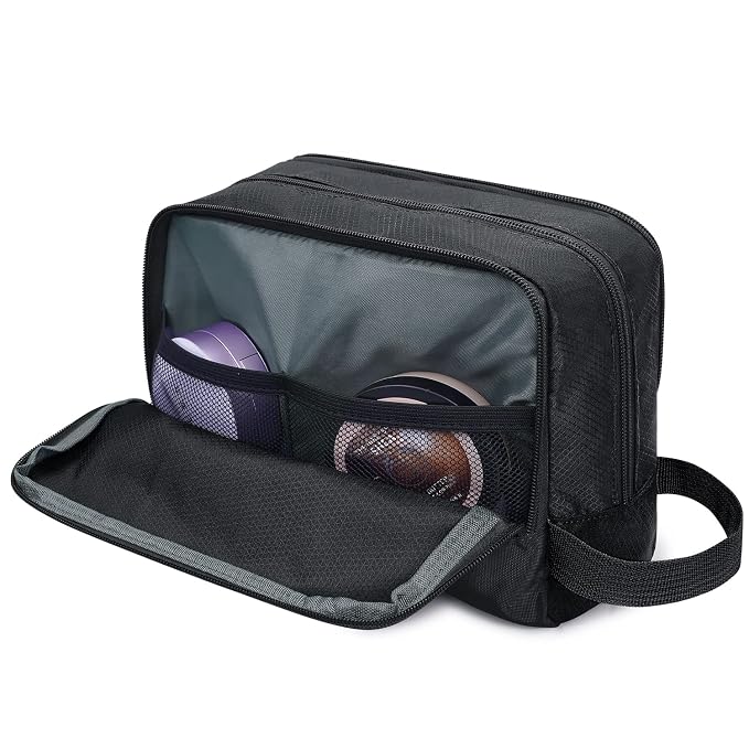 WANDF Travel Toiletry Bag for Men, Small Dopp Kit for Toiletries | Water-Resistant Fabric, Travel Bag for Toiletries, Compact Storage, Shaving Accessories, Weekend Trips