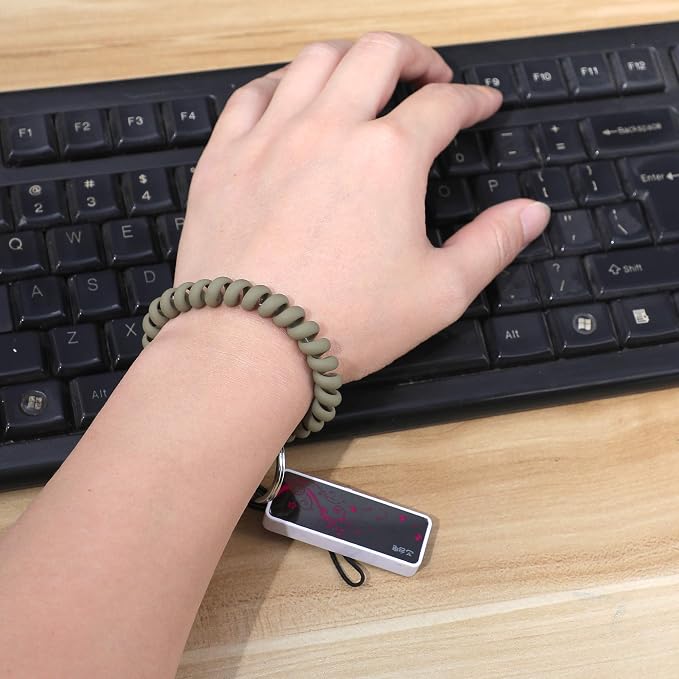 LGEGE 6PCS Stretchable Wristband Wristlet Keychain Wrist Key Chain Wristlet,Spring Flexible Spiral Wrist Coil Wrist Key Holder Key Ring for Sauna Gym Pool ID Badge and Outdoor Sports