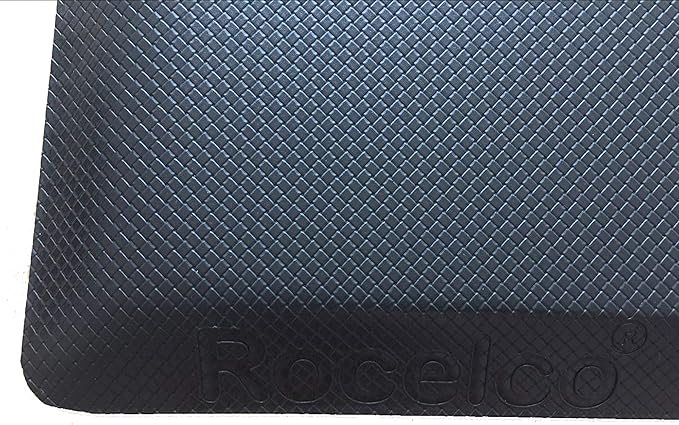 Rocelco 32" Height Adjustable Standing Desk Converter with Anti Fatigue Mat BUNDLE | Sit Stand Up Dual Monitor Riser | Computer Workstation | Large Retractable Keyboard Tray | White (R ADRW-MAFM)