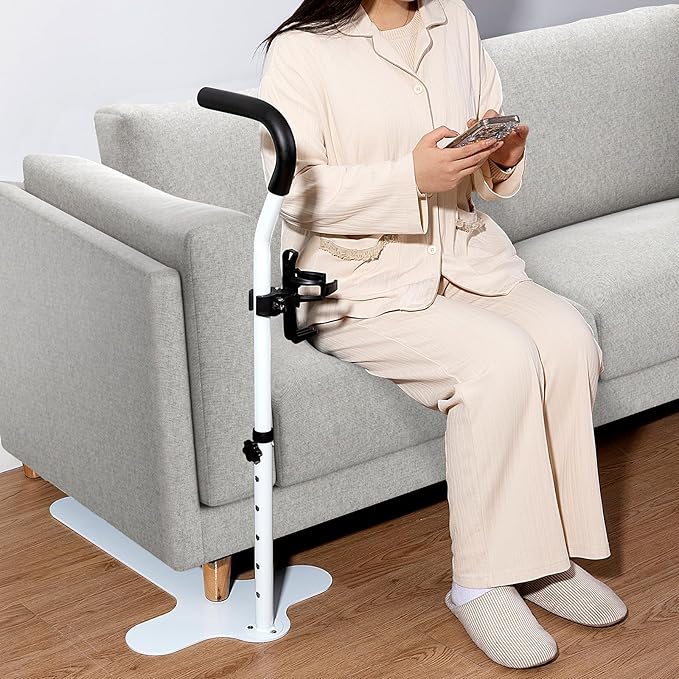 Chair Couch Stand Assist with Cup Holder,Adjustable Height Chair Lift Assist for Elderly,Daily Living Mobility Aid Rail for Couch,Sofa,Chair Mobility Daily Aids for Senior,Disabled,Handicap (white)