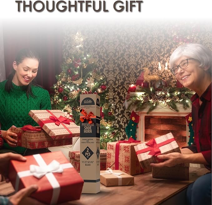 Velette 2 Pack Plastic Shoes Horns - 17.7" Extra Long Shoe Horn for Seniors, Shoe Horn Long Handle for Seniors - 10" Travel Shoes Horns for Men, Women & Kids - Shoehorn Long-Handle, Gifts for Elders