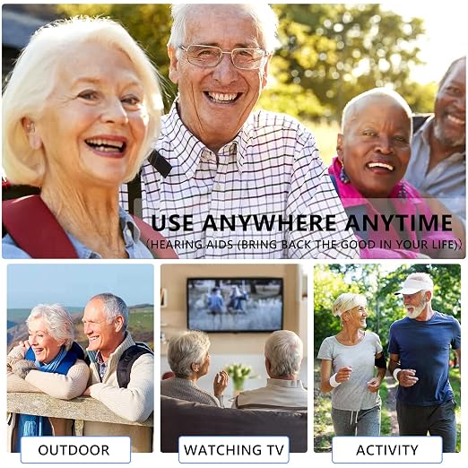 Hearing Aids for Seniors Severe Hearing Loss, Hearing Aids for Seniors Rechargeable with Noise Cancelling, Otc Invisible Hearing Amplifier Magnetic Box