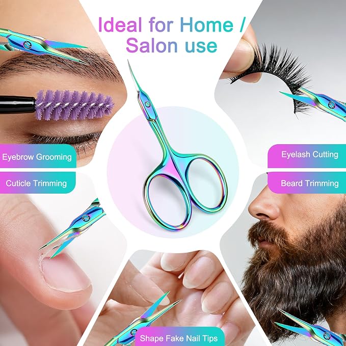 Curved Cuticle Scissors, Extra Fine Tip, Manicure Pedicure | Fine curved tip for manicure, pedicure and eyebrow trimming. For women and men. Compact grooming tool for precise nail care.