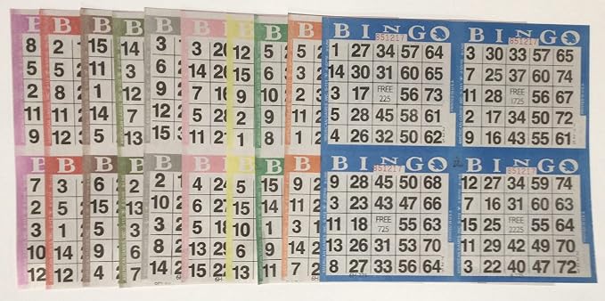 Bingo Paper Game Cards - 4 cards 10 sheets 50 books - 8 Inch Square Size - Disposable - Made in USA