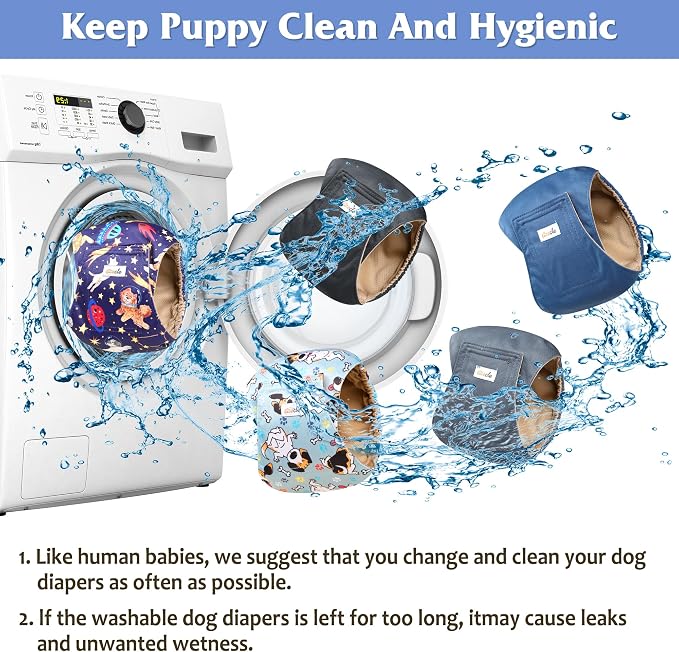 5 Pack Dog Diapers Male Reusable, Premium Belly Bands for Dogs, High Absorbing Male Dog Pee Wraps for Doggie in Incontinence or Excitable Urination and Training Black XL