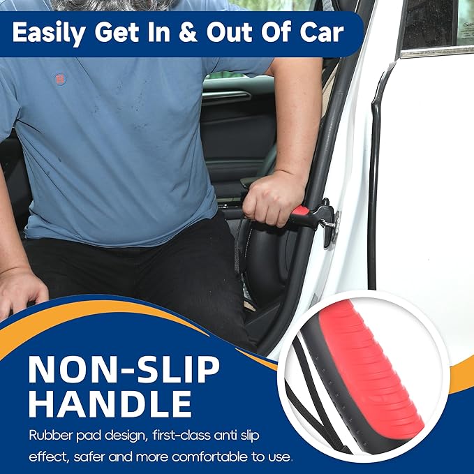 4 in 1 Car Door Handle Assist for Elderly 2PCS - Multifunction Car Transfer Aid - Help Elderly Get Out of Car, Auto Cane Portable Vehicle Support Handle for Seniors, Handicapped, Max 450 Pounds