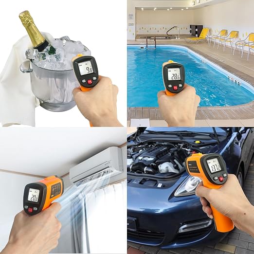(NOT for Human) Infrared Thermometer, Non-Contact Digital Laser Temperature Gun -58°F to 1022°F (-50°C to 550°C) with LCD Display