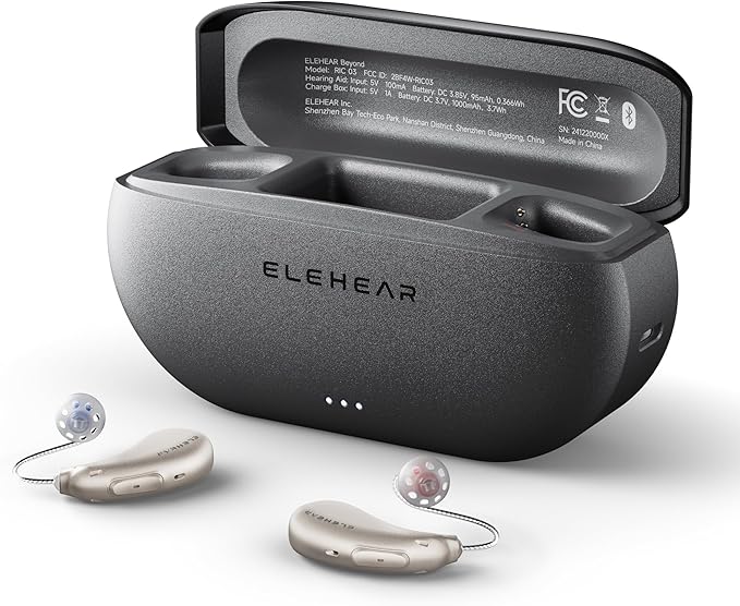 ELEHEAR-Beyond Hearing Aids, Rechargeable Bluetooth OTC Hearing Aids for Seniors with AI Noise Cancellation, Superior Sound Quality Smart, Bluetooth Enabled & App Control, Champagne Gold