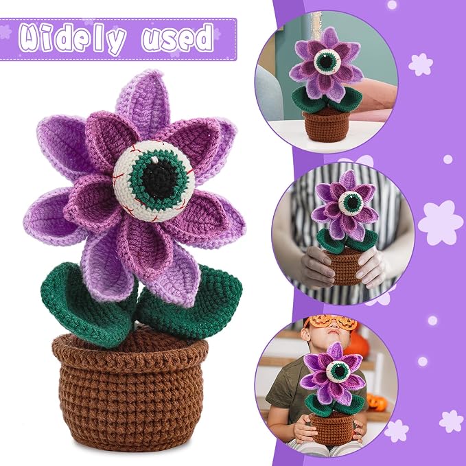 kgxulr Crochet Kit, Big-Eyed Beginner Crochet Kit for Adults, Knitting Kit | Crochet Kit for Beginners, Crochet Flower Kit, Beginner Crochet Kit for Adults with Step-by-Step Video Tutorials