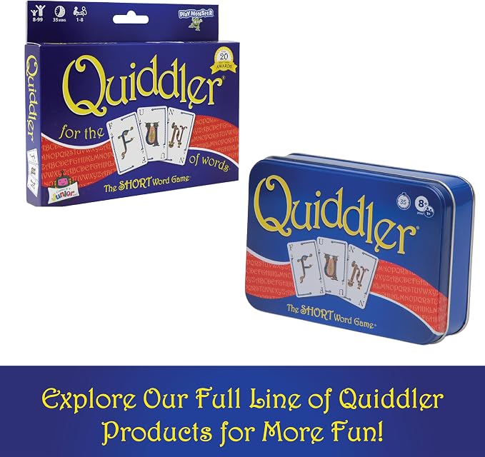 SET Enterprises Quiddler Word Game | Family Game Night, Travel Games, Screen-Free, Travel Game, Holiday Game, Playing Cards