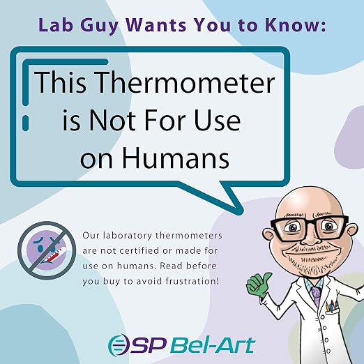 SP H-B DURAC General Purpose Lab Thermometer Total Immersion Glass Liquid Thermometer for Laboratories, Universities, Food and Beverage Processing, 0 to 230 F Degrees Celsius