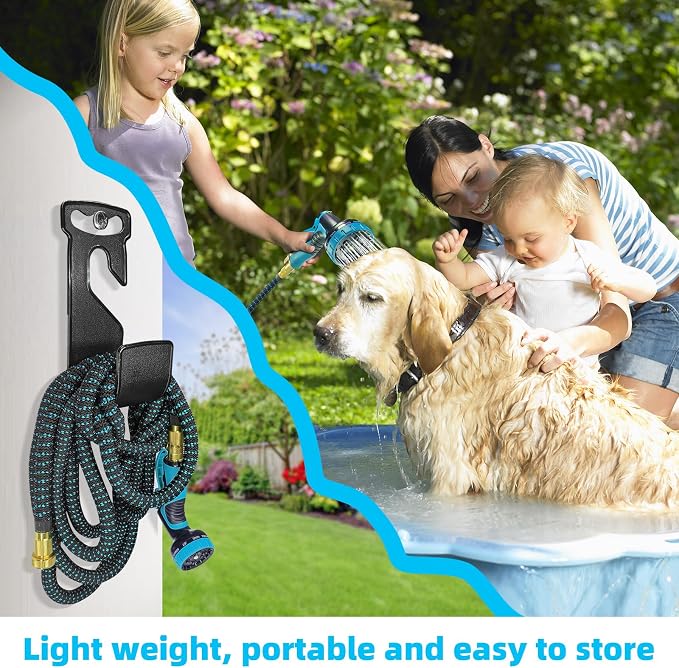 50 ft Expandable Garden Hose-2026 Upgraded Expanding Water Hose with 10 Function Nozzle, 3/4" Solid Brass Fittings, 5-Layer Latex Core, No-Kink Flexible Retractable Hose for Patio, RV, Car Washing