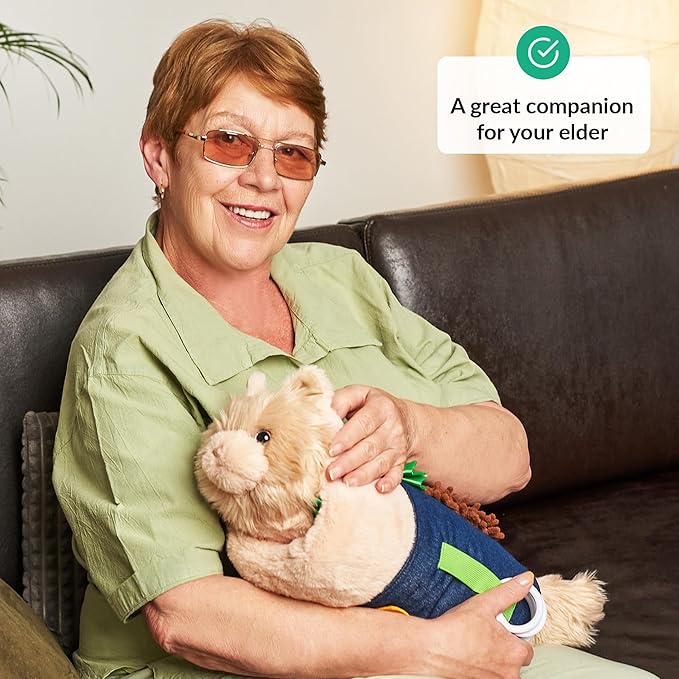 Fidget Muff Cat and Blanket for Elderly | Fidget Blanket for Dementia | Dementia Products for Elderly | Gift and Activities for Seniors with Alzheimer’s or Dementia | Sensory Fidget Toys