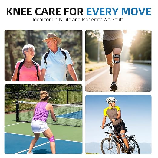 CAMBIVO Patella Tendon Support Knee Brace for Women & Men, Adjustable Knee Strap with Gel Pad & Side Stabilizers, Breathable Lightweight Knee Support for Running, Training & Daily Use (Black, S/M)