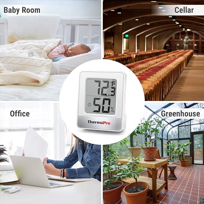 TempPro TP49 Digital Hygrometer Indoor Thermometer | Humidity Meter Room Thermometer with Temperature and Humidity Monitor Mini Hygrometer (Previously ThermoPro)