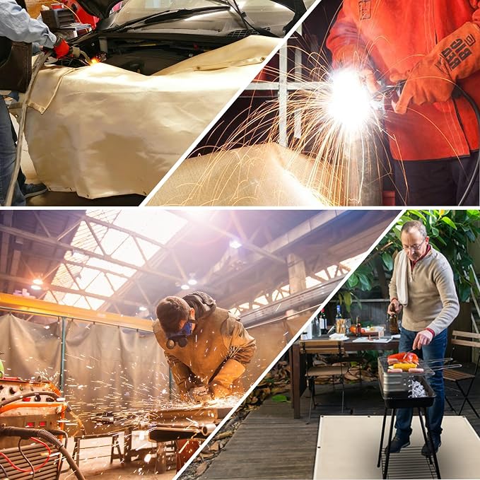 Welding Blanket,4x6 ft Fiberglass Blanket,Portable Fiberglass Fire Retardant Blanket,Welding Mat,Welding Fireproof Thermal Resistant Insulation…