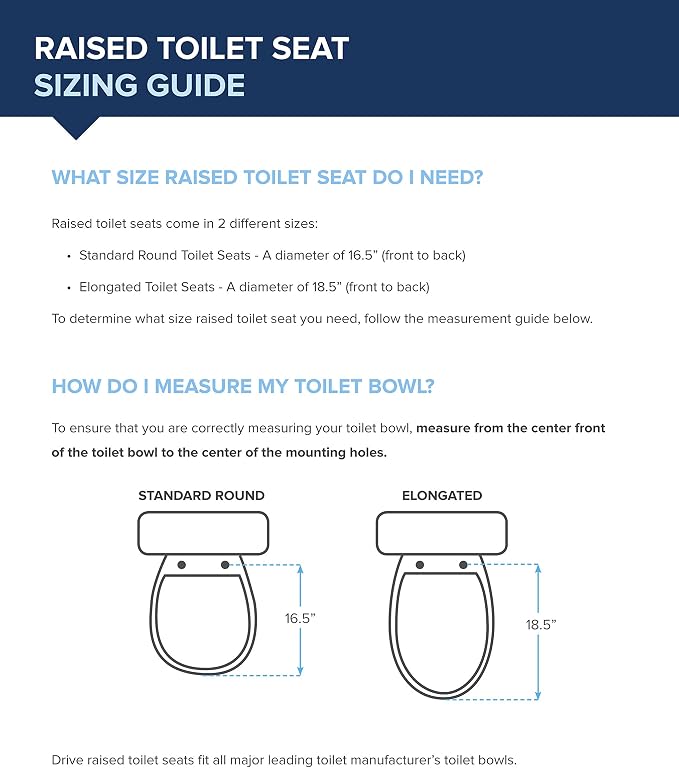 Drive Medical Raised Toilet Seat with Lock and Lid, 4 Inch | Raised Toilet Seat Includes Lock and Lid for Added Stability, Hygiene and Comfort on Standard Toilet Bowls