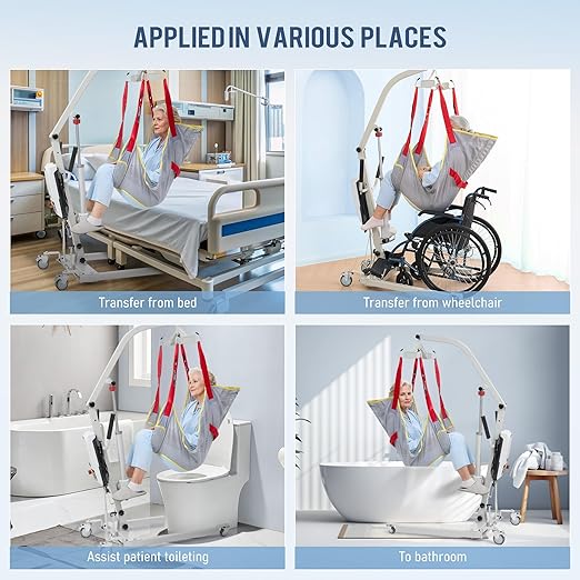 Careboda Patient Lift Sling with Opening-Transfer Sling for Commode, Professional Nursing Lift Sling for Home Use,Transfer Lift Sling for Elderly,Disabled,Bedridden, Breathable & Sturdy Fabric, 510lb