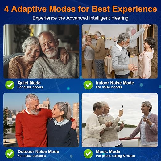 Ultra 32-Channel Digital OTC Hearing Aids for Seniors & Adults | AI noise cancel, 100+hrs battery, Superior sound, Invisible in-ear amp, Rechargeable, Auto on/off – for mild to moderate loss
