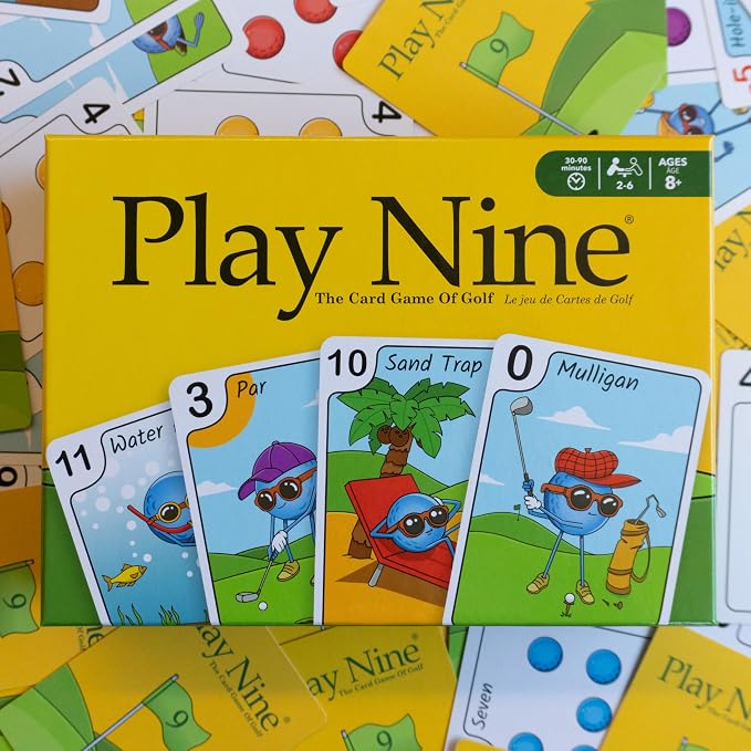 Play Nine The Card Game of Golf, Ages 8 and Up, Couples Date Night Gift, Game Night Favorite, 15 Min Gameplay, Family Friendly Card Game for Kids, Teens & Adults, Great Golf Gift