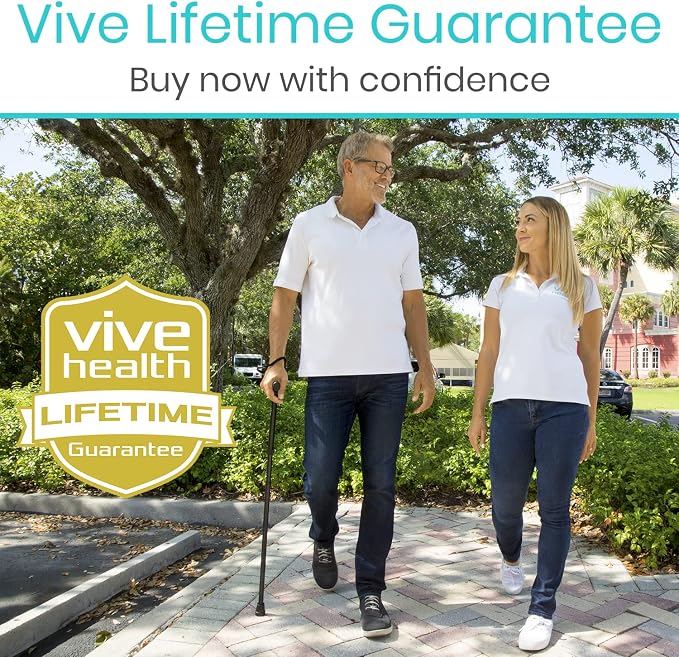 Vive Folding Cane - Foldable Walking Cane for Men, Women - Fold-up, Collapsible, Lightweight, Adjustable, Portable Hand Walking Stick - Balancing Mobility Aid - Sleek, Comfortable