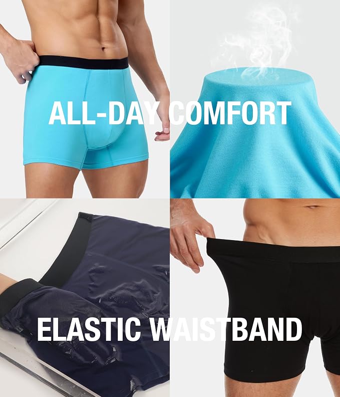 Men's Incontinence Underwear, Heavy Absorbent Washable Leak-Proof Reusable Boxer Brief 3 Pack (Black, XX-Large)