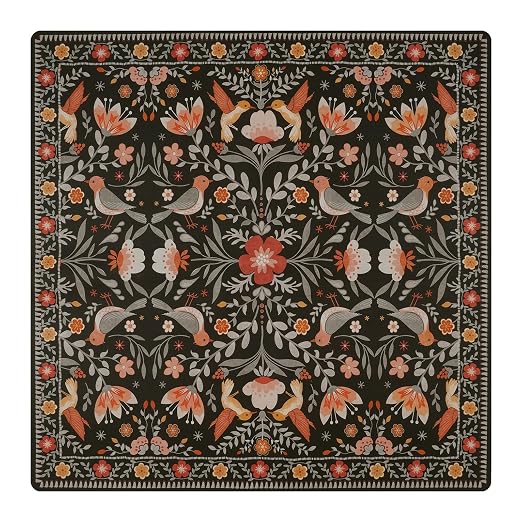 OJIA Floral Stair Treads for Wooden Steps 31"x31" Stair Runner Landing Mat | Indoor Stair Treads Non-Slip Stair Runner Stair Mats Staircase Step Treads for Kids, Elders and Dogs, Stair Covers, Black