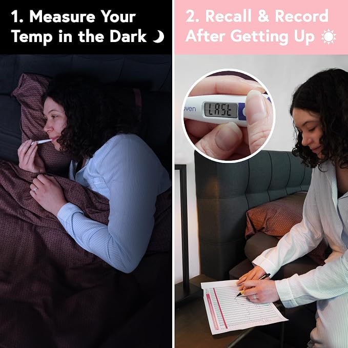 Digital Basal Body Thermometer, 1/100th Degree High Precision, Quick 60-Sec Reading, Memory Recall, Accurate BBT Thermometer for Natural Ovulation Tracking by iProven | Memory Recall, Fast & Accurate BBT Thermometer for Natural Ovulation Tracking by iP...