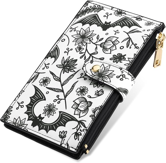 Travelambo RFID Wallet Women Large Size Bifold Multi Card Wallet Case with Zipper Pocke Credit Card Holder for Women
