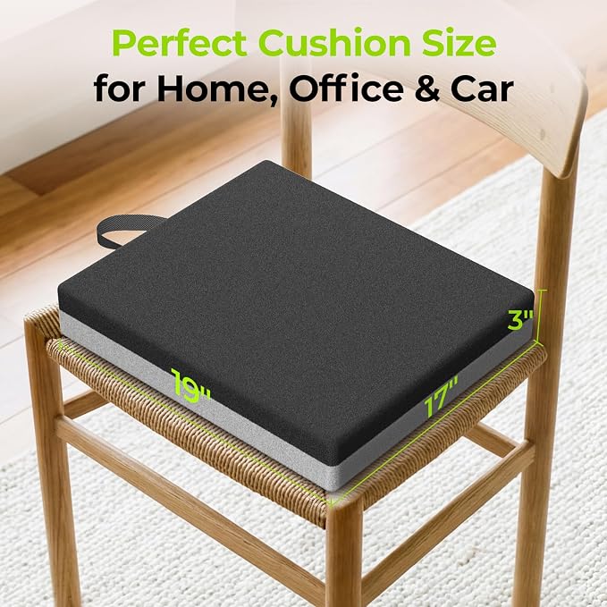 AUVON Ventilation Seat Cushion with Innovation Heat Dissipation Design | Wheelchair Cushion with Supportive Memory Foam, Waterproof & Anti-Slip Cover, Improve Lower Back & Tailbone Comfort