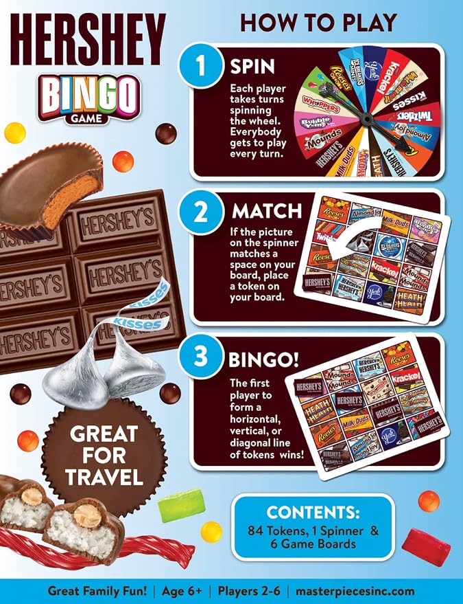 MasterPieces Kids Games - Hershey's Chocolate Bingo Game